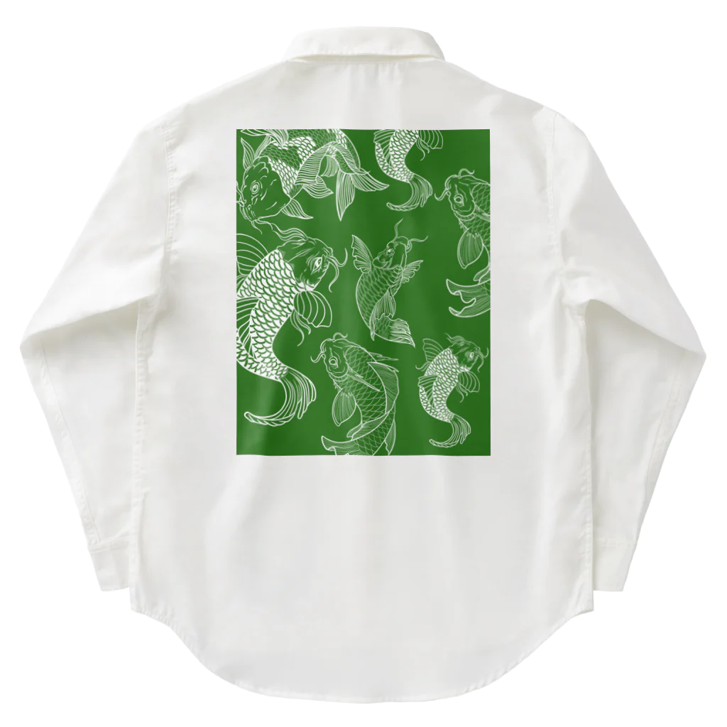 Japan Suki SukiのJAPAN ITEM - 鯉 KOI green ワークシャツ