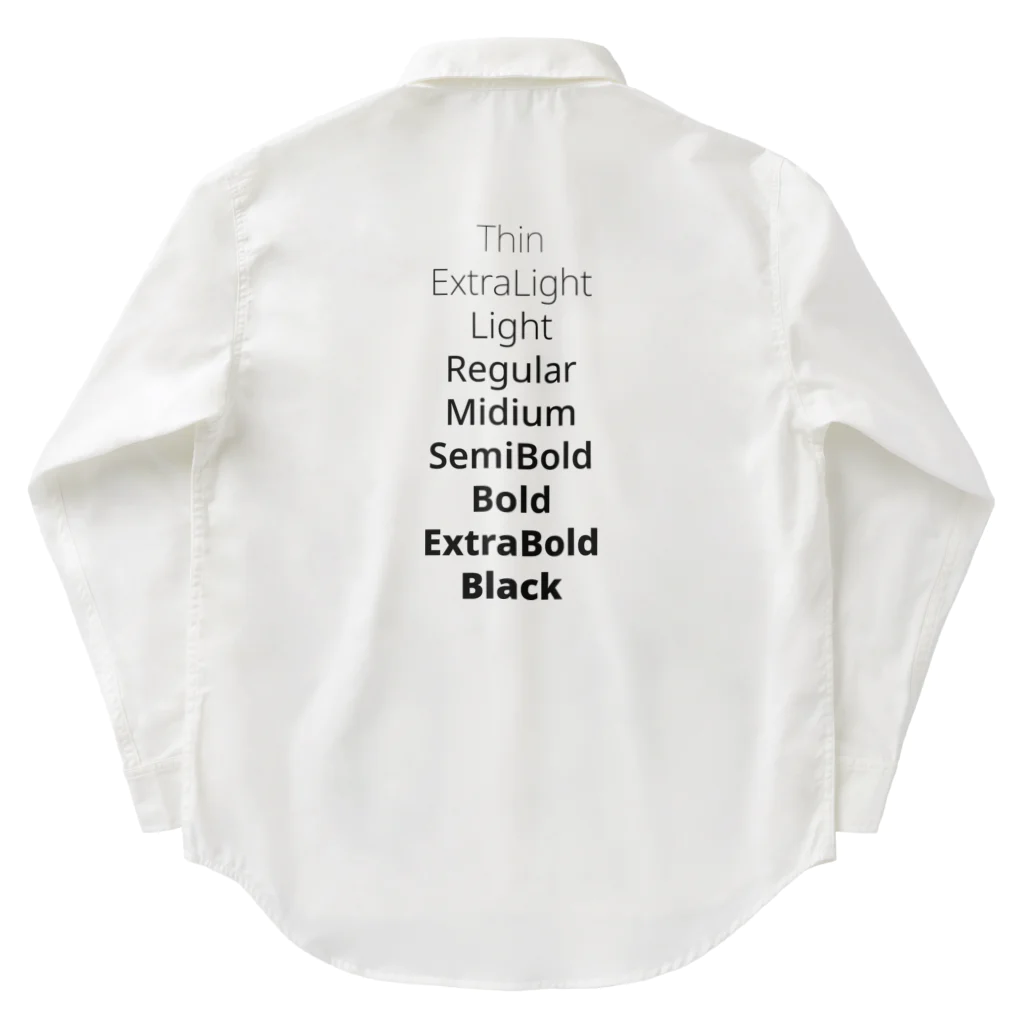 Two Dimensions BarCodeのFont Weight Work Shirt