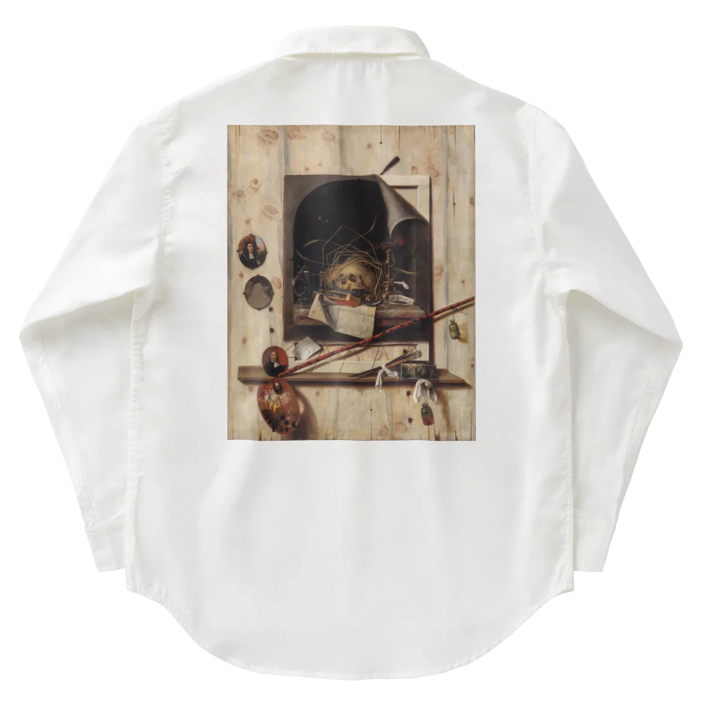 世界美術商店のヴァニタス画のあるアトリエの壁 / Trompe l'oeil with Studio Wall and Vanitas Still Life Work Shirt