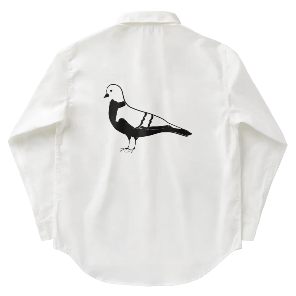 chicodeza by suzuriの鳩のシルエット ワークシャツ