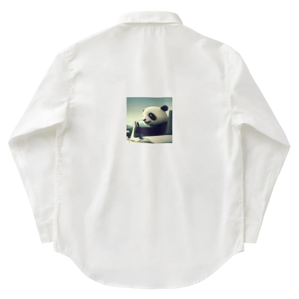 Shiba_IncのPanda driving a car（車を運転するパンダ） Work Shirt