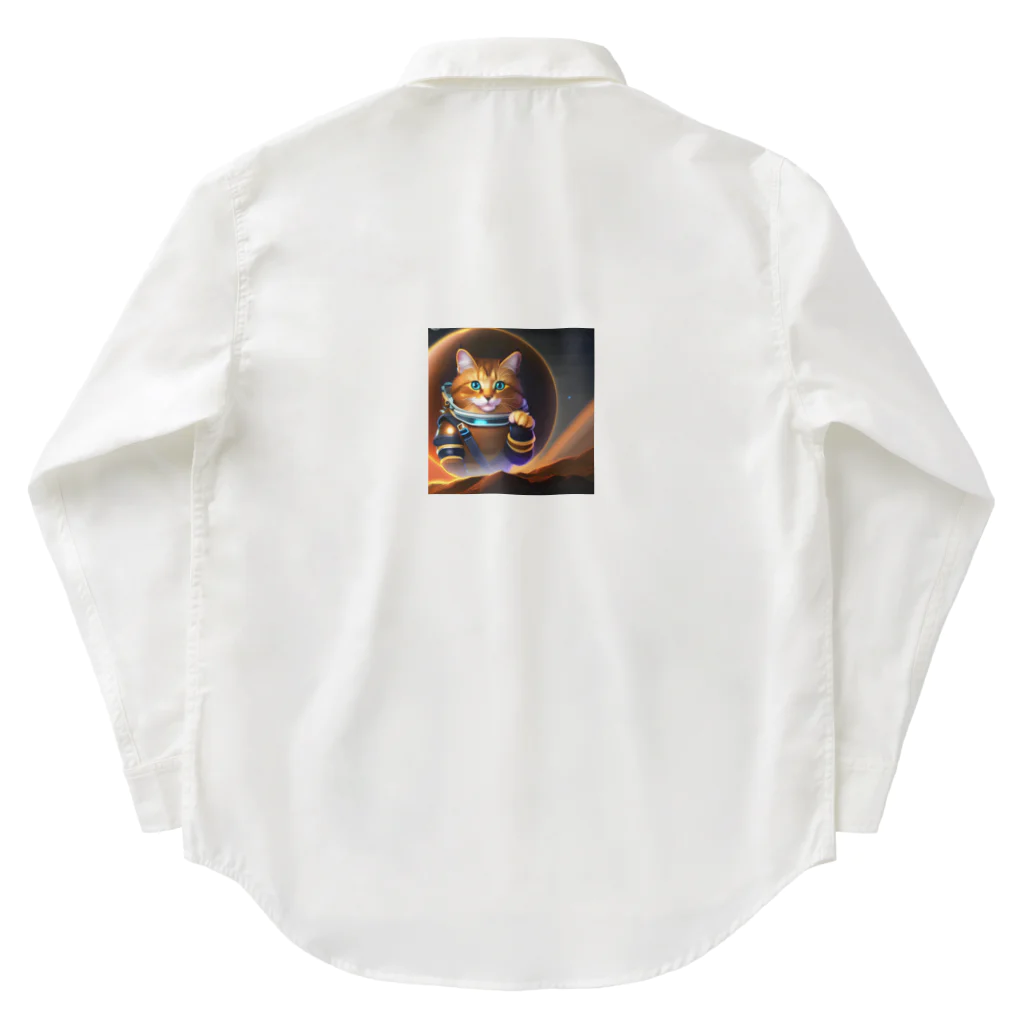 Mzaki_70のspace cat Work Shirt