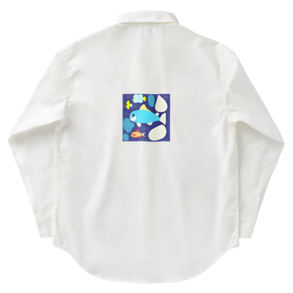 魚大好きマンの海の世界 Work Shirt