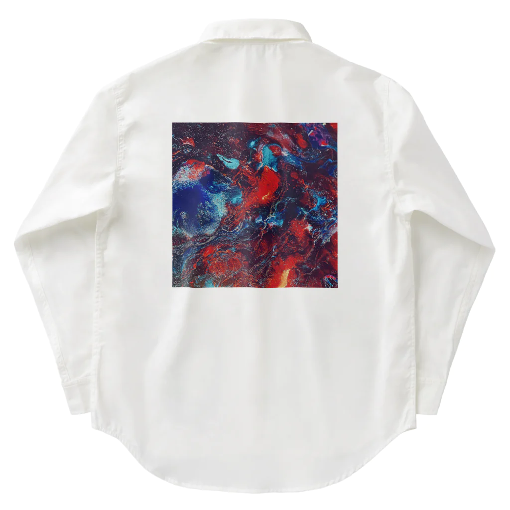 【抽象画】melty moon【フルイドアート】の層馬灯Ⅱ ワークシャツ
