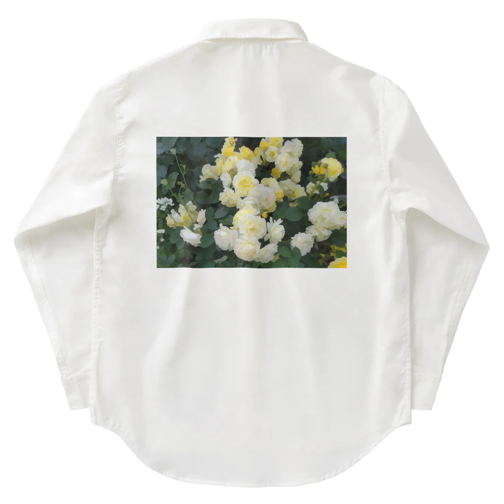 bitpiyoの黄色い薔薇の花 Work Shirt