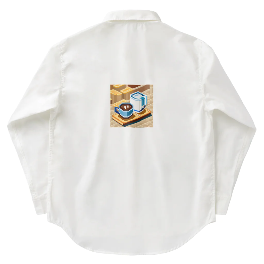 cunissaのドット絵コーヒーと電気ポット Work Shirt