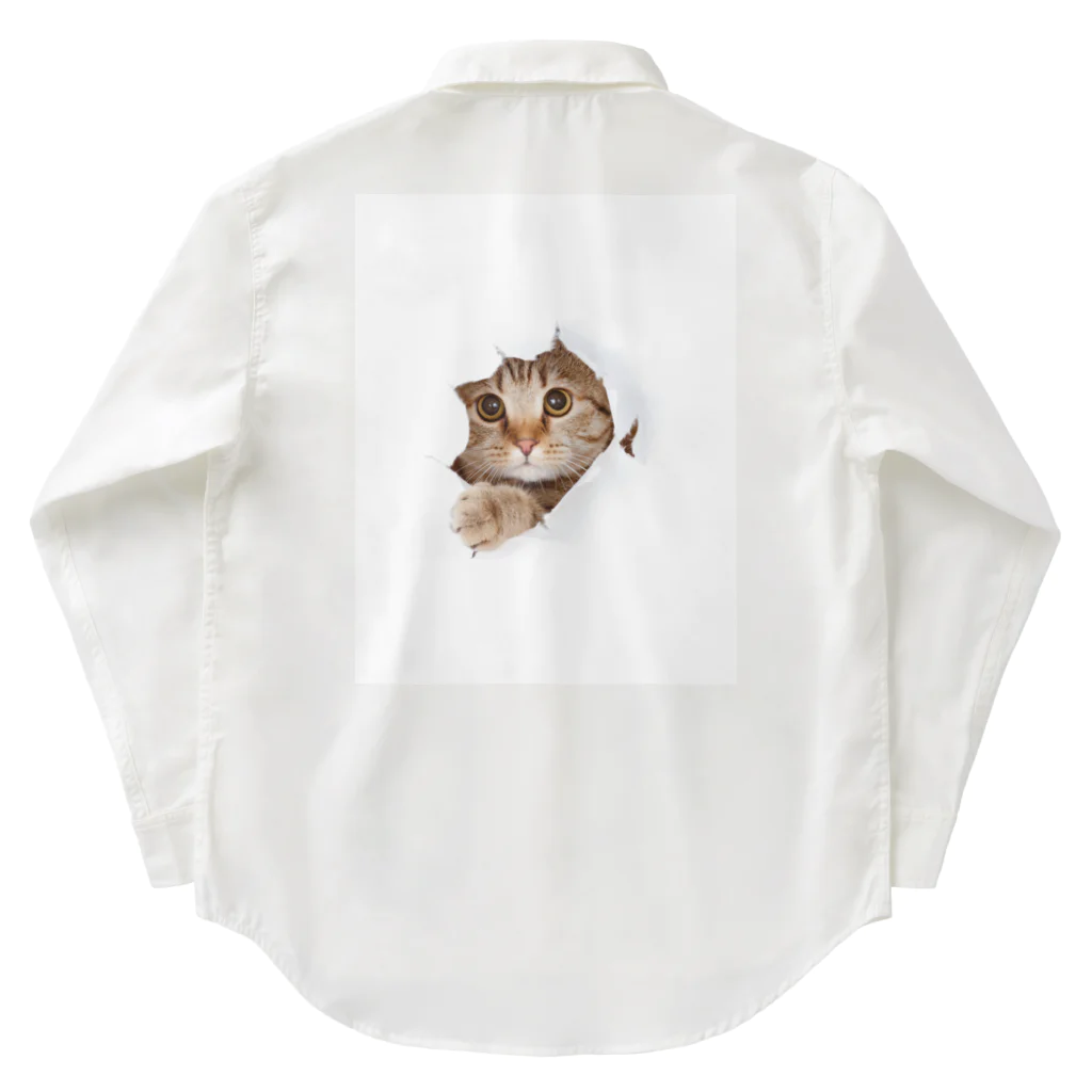 ただの猫好きのWhite Free Cute Funny Cat T-shirt ワークシャツ