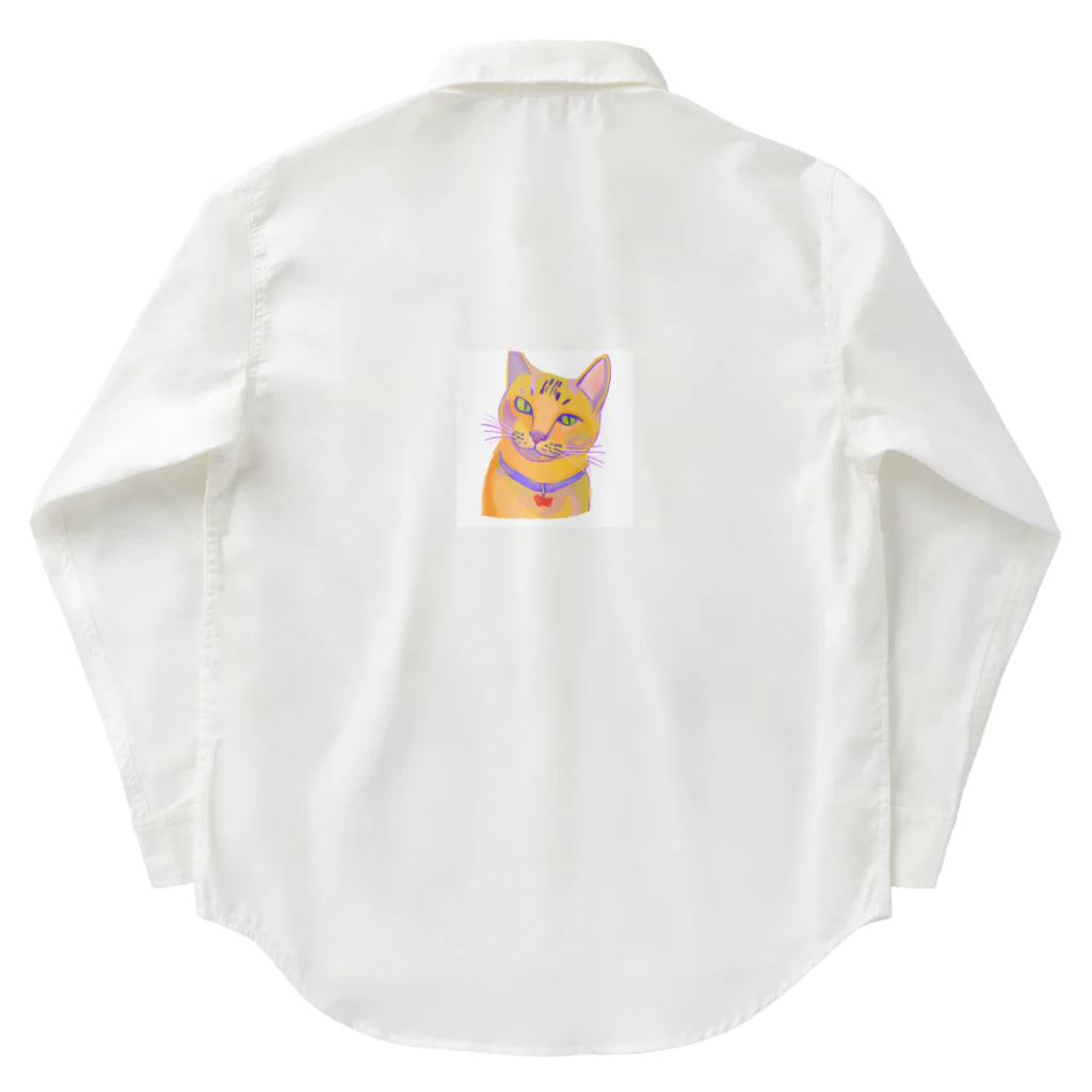 ネコフスキの鮮やかな凛々しい猫さんのイラストグッズ Work Shirt