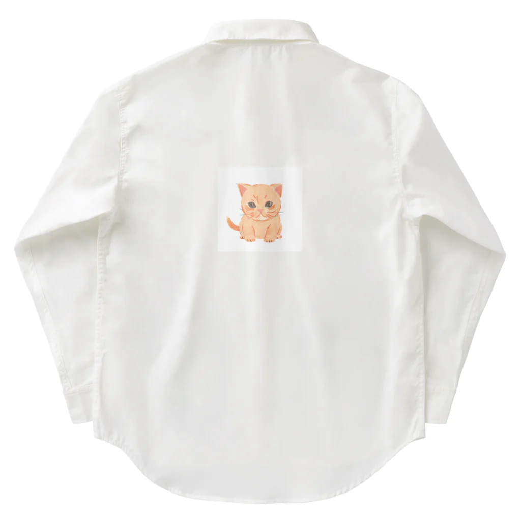 可愛い猫ちゃんのこまった猫ちゃん Work Shirt