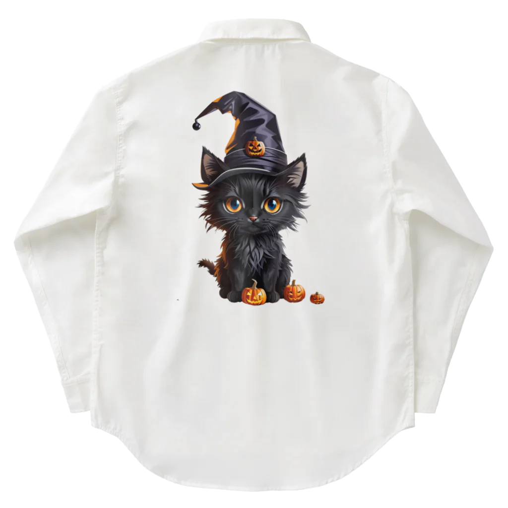 メガグッズの魔女っ子ねこ Work Shirt