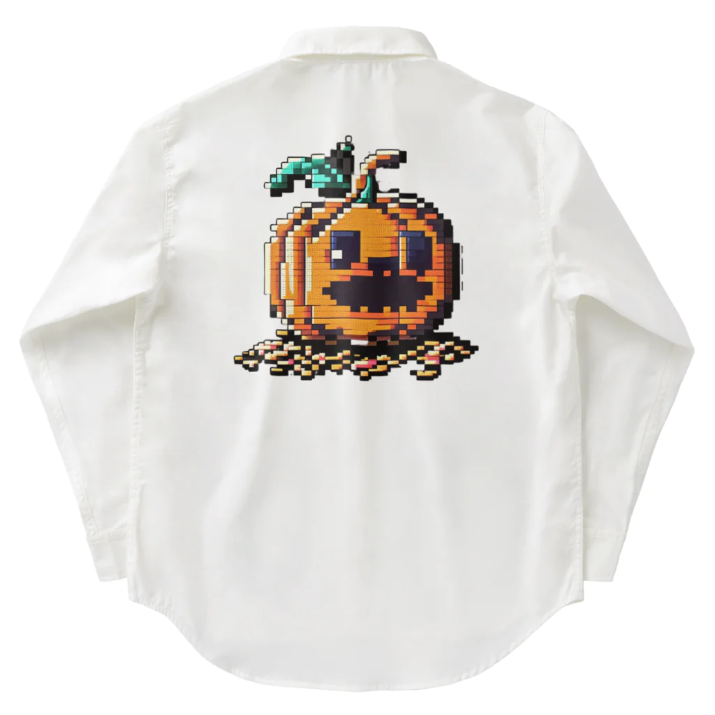 朱音琴音のドット絵のハロウィンかぼちゃのおばけ Work Shirt