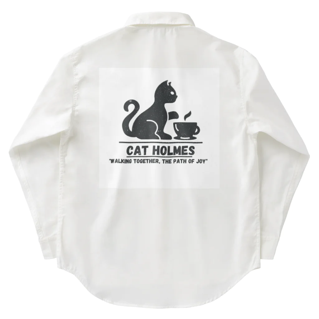  cat Holmesのdaily life at home ワークシャツ