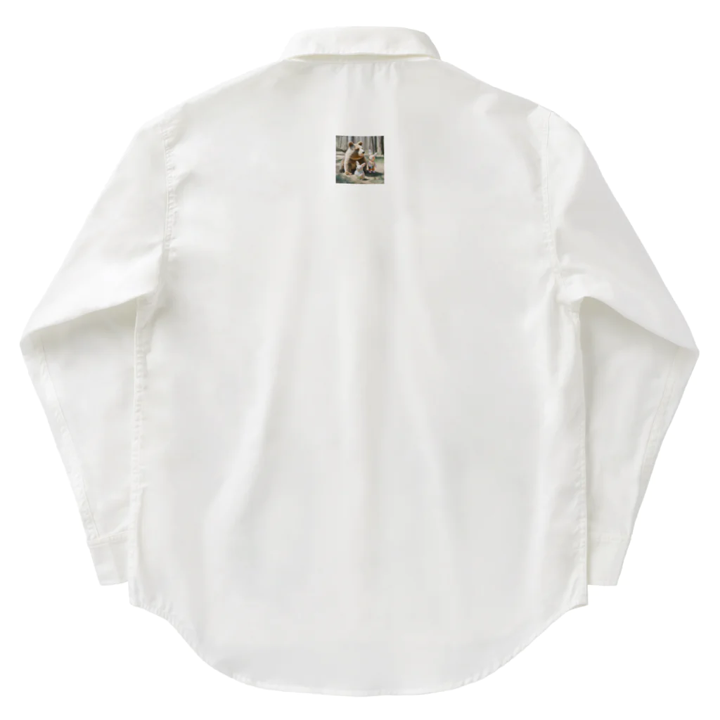 mimirandのLOVEなくまうさぎ　森 Work Shirt