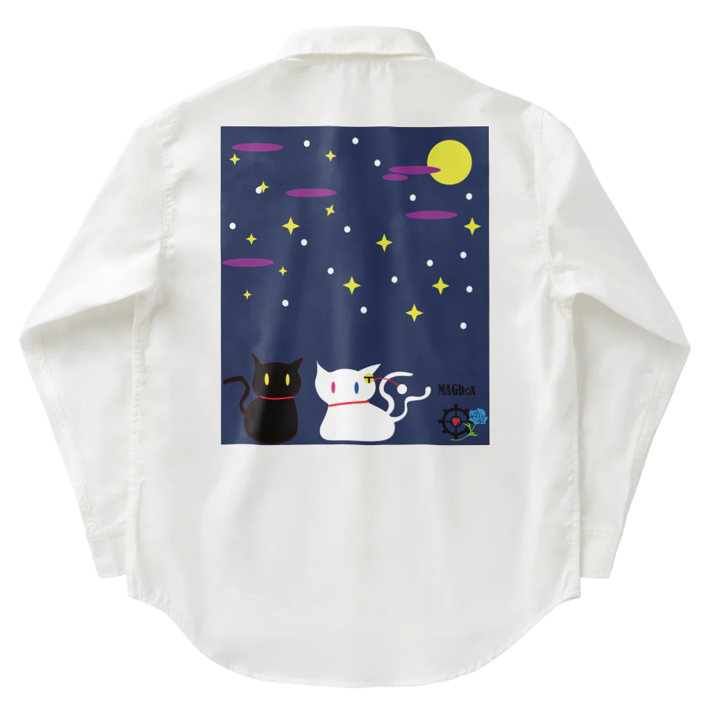 Amasyuiroのmagboxシリーズ　猫月夜 Work Shirt