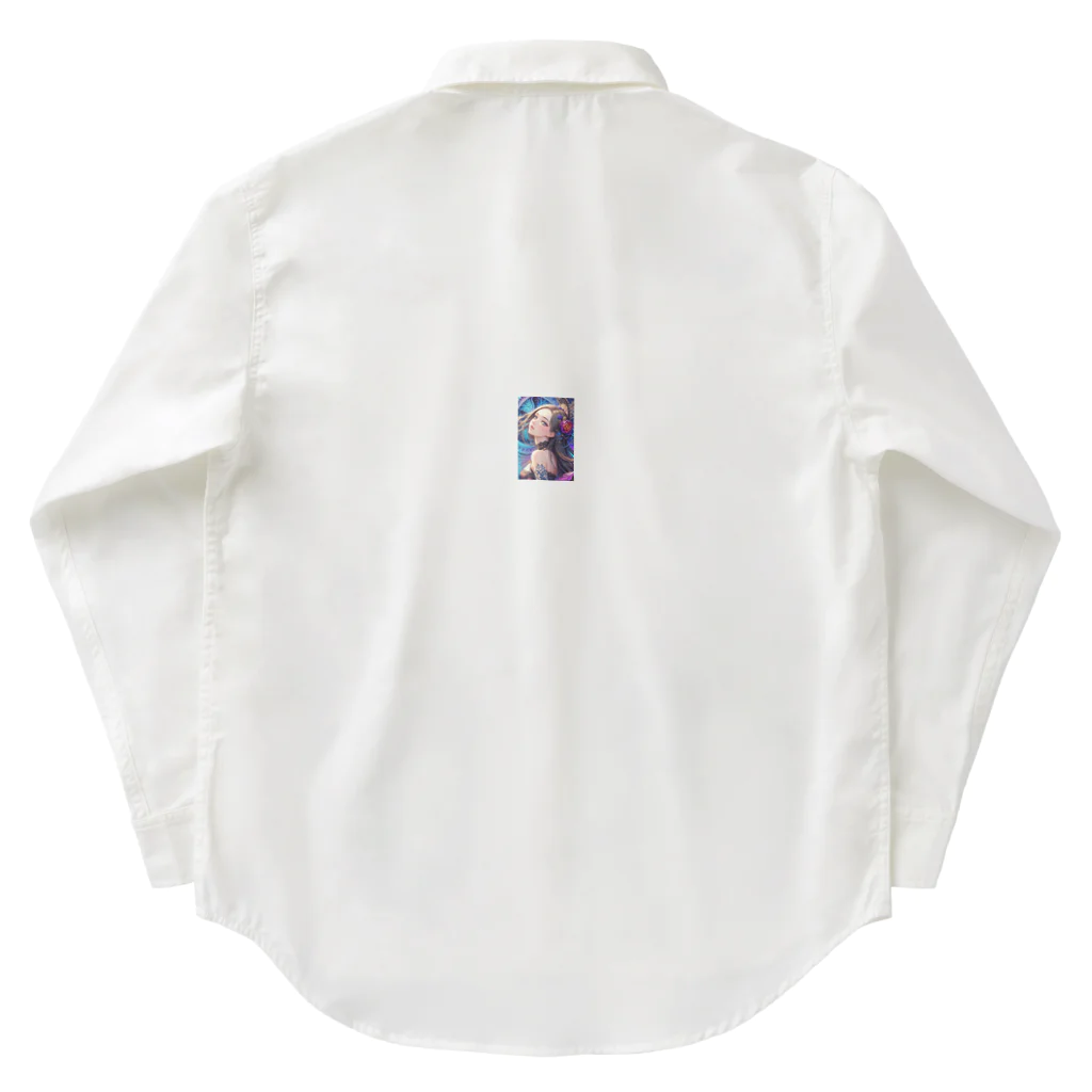 Rapitesu_AI_officialの「花の中の美 - レースの少女」 Work Shirt