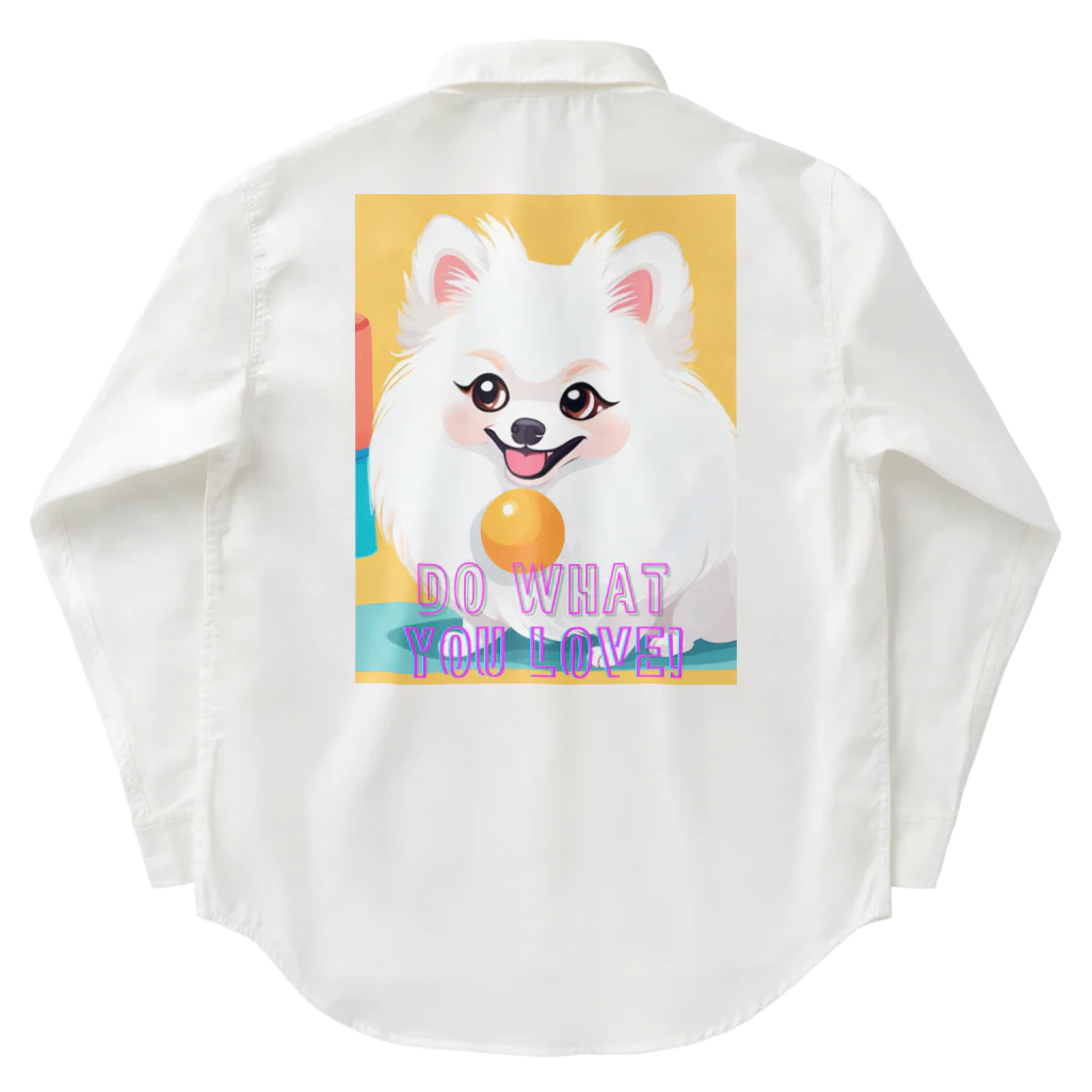 Pom-Dog'sの清楚系白ポメ　ポメ子 Work Shirt