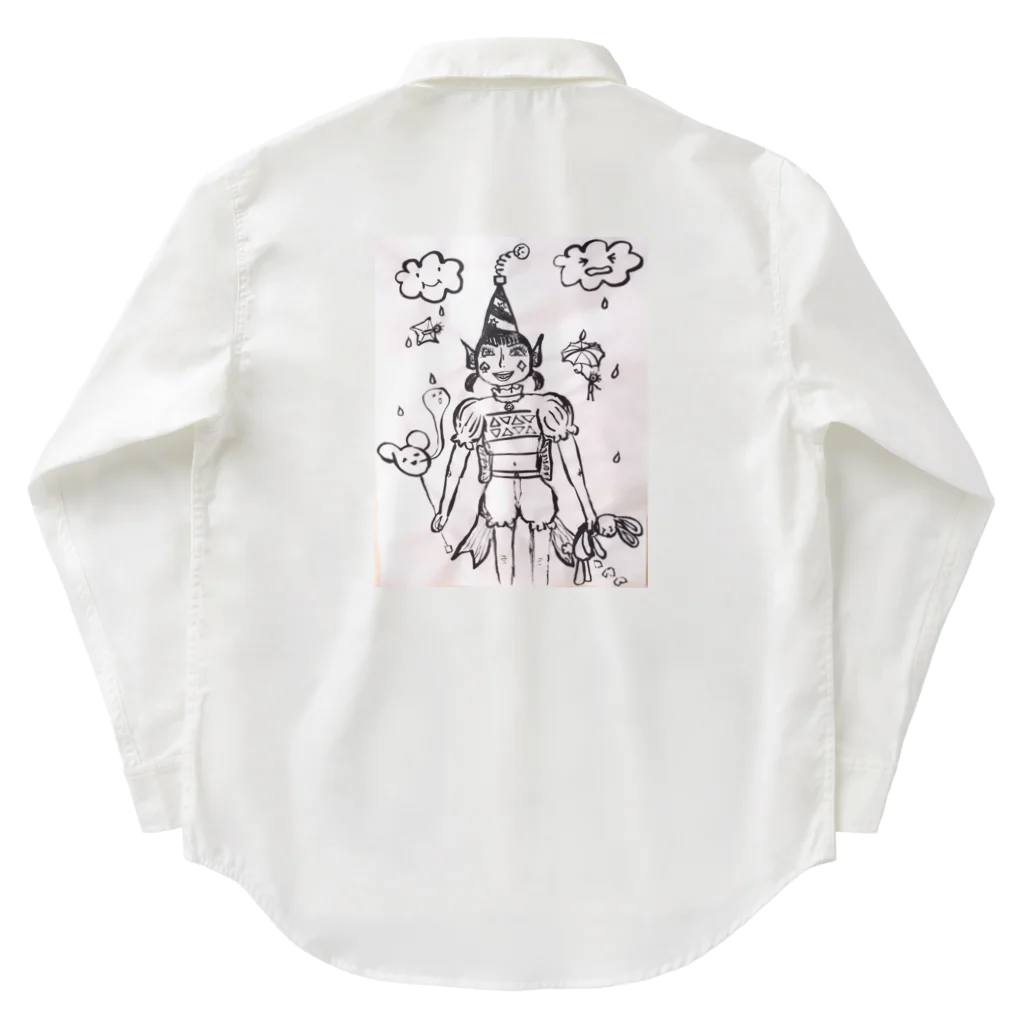 結社黒猫の遊園地のピエロ Work Shirt