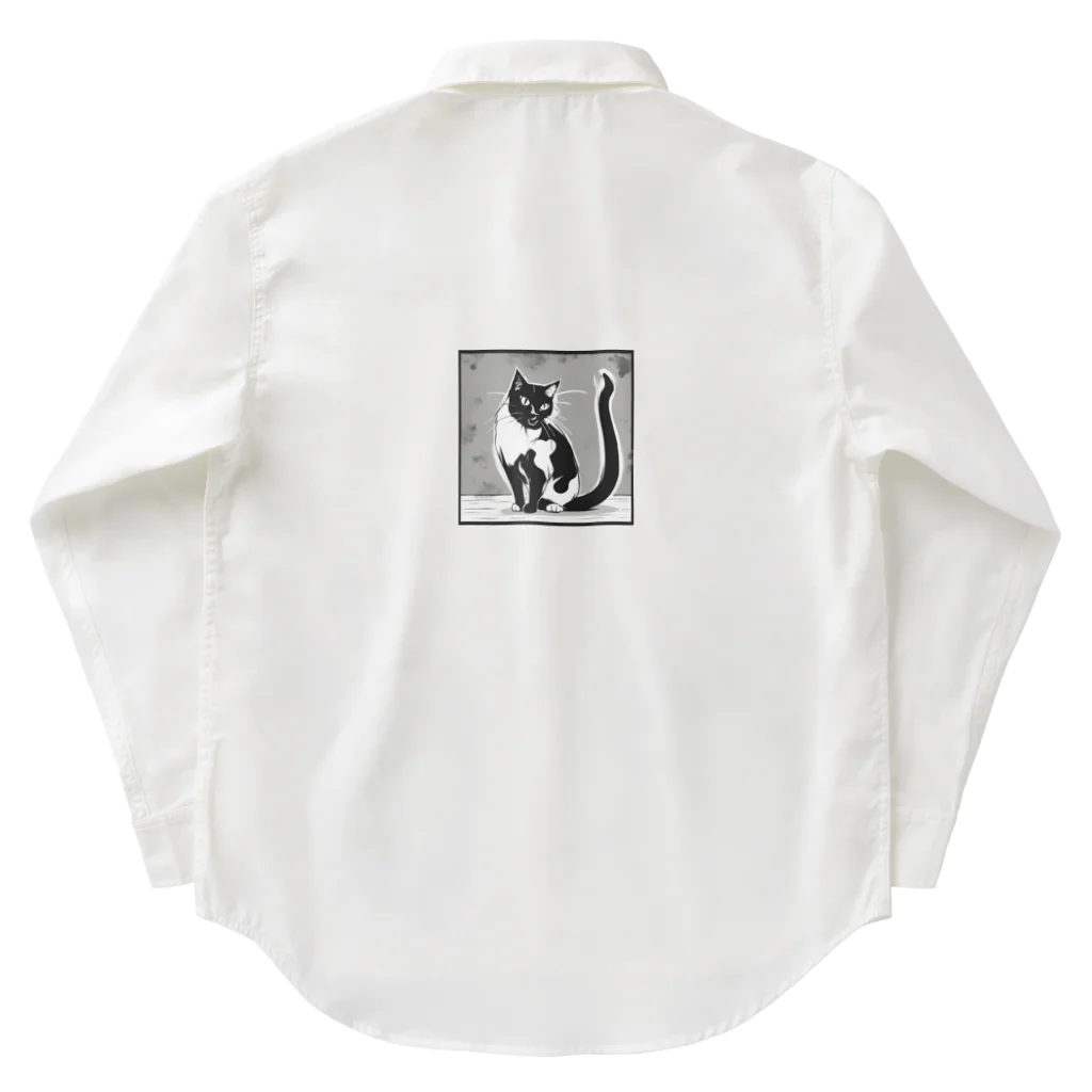 じゅんじゅんの怖かわ猫 Work Shirt