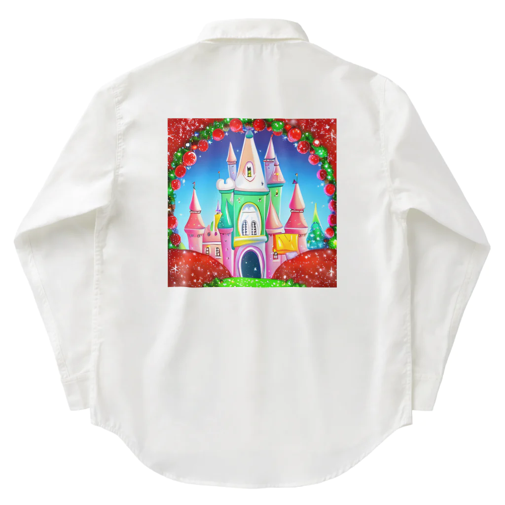 Moichi Designs Shop-2023のクリスマスレインボー城 ワークシャツ