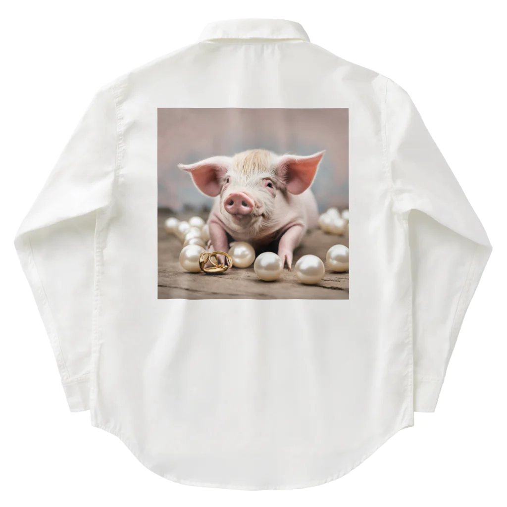 おしゃれなグッズ集の豚に真珠 ワークシャツ