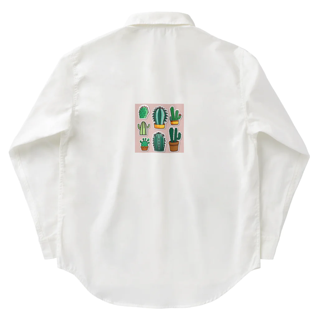 pain08のサボテンくん Work Shirt