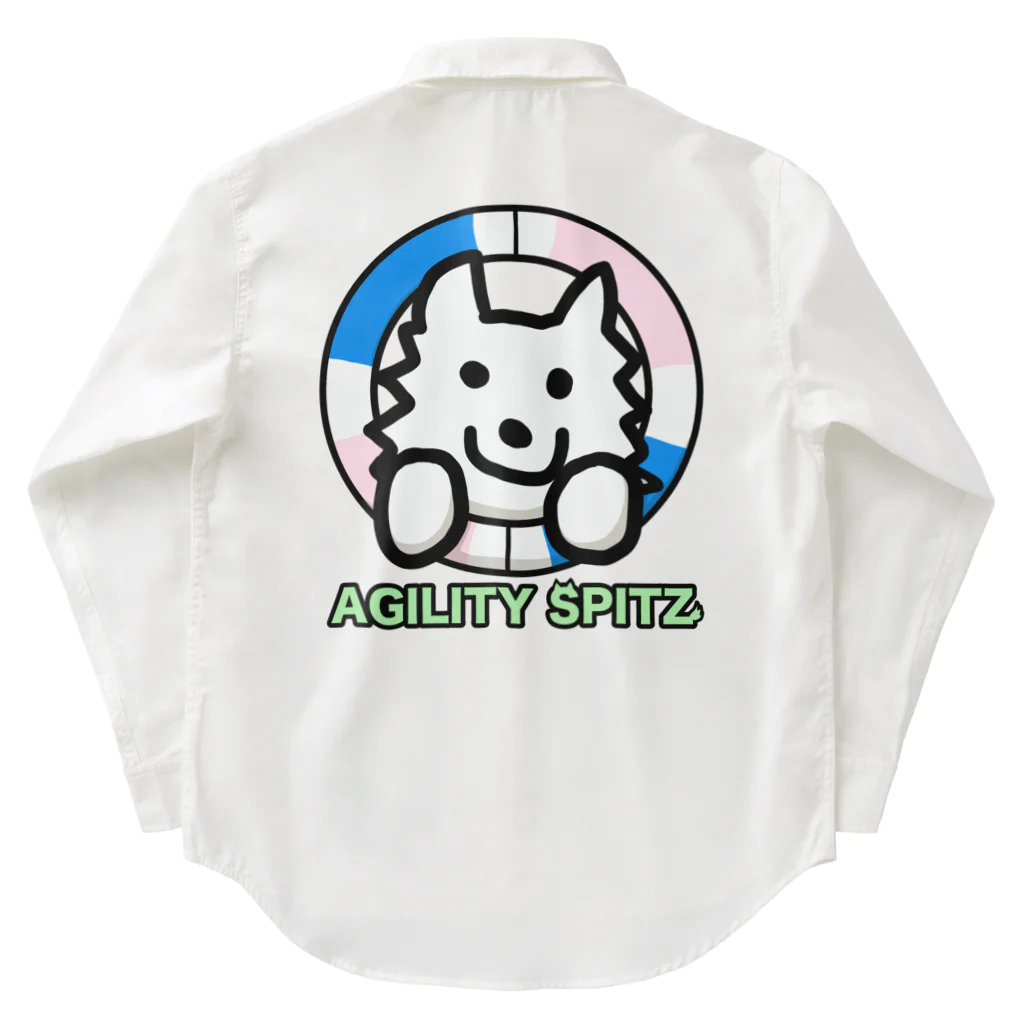 ehime@けだま&もち＆すみのAGILITY SPITZ「タイヤからこんにちは！」 Work Shirt