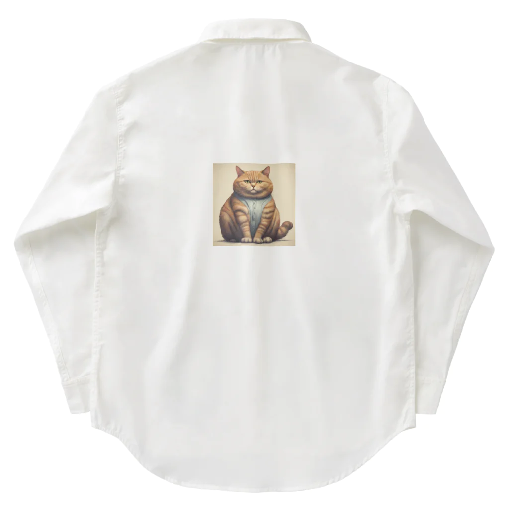 machakooのぽっちゃり猫 Work Shirt