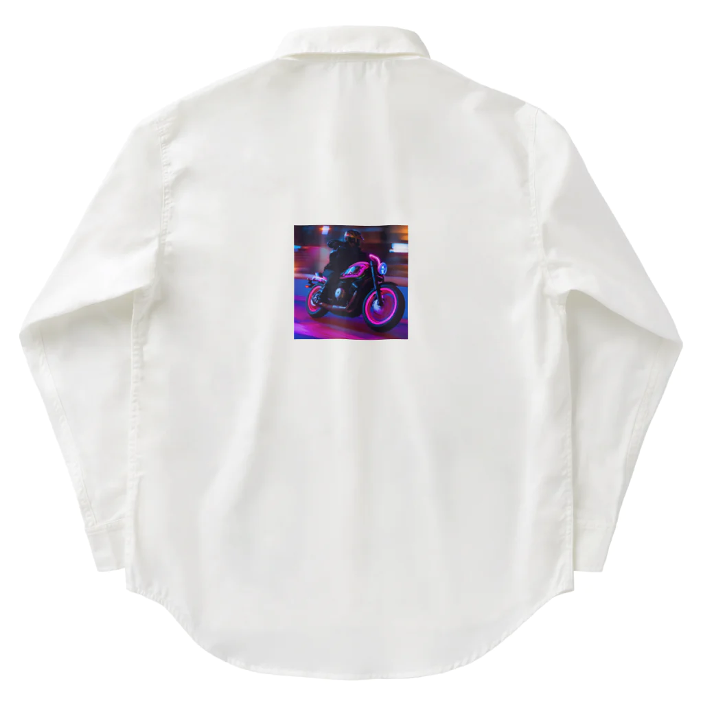 MaSaRuのバイクのイラストグッズ ワークシャツ