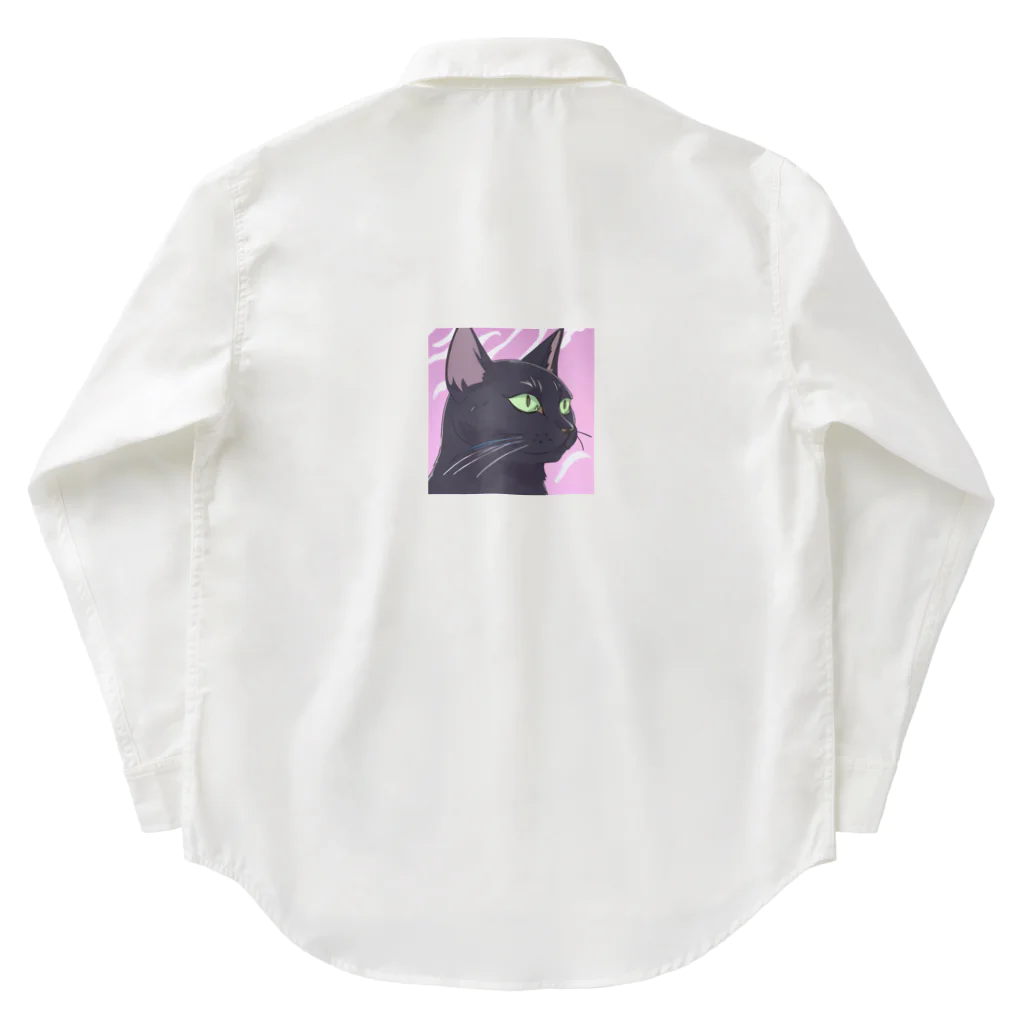 73GTCのかっこいい黒猫3 Work Shirt