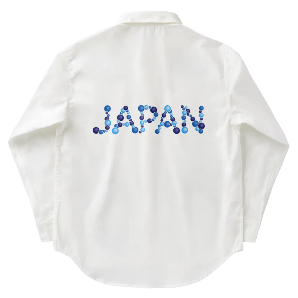 junichi-goodsのバルーン文字「JAPAN」（青色系） Work Shirt