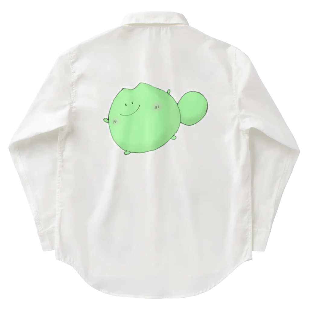 nekooteのにゃぴわらちゃん（グリーン） Work Shirt