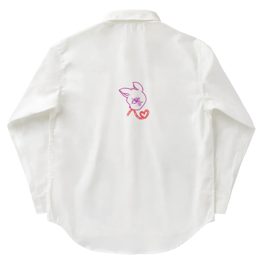 縄猫のお店の縄猫ちゃん/rope kitten (能登半島地震応援アイテム) ワークシャツ