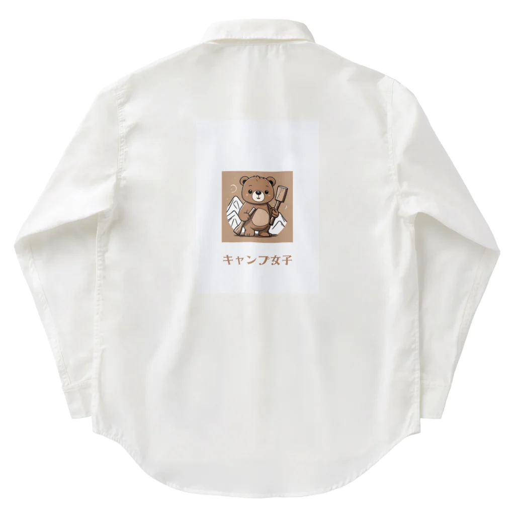 PORUPORU789の薪割りくまちゃん Work Shirt