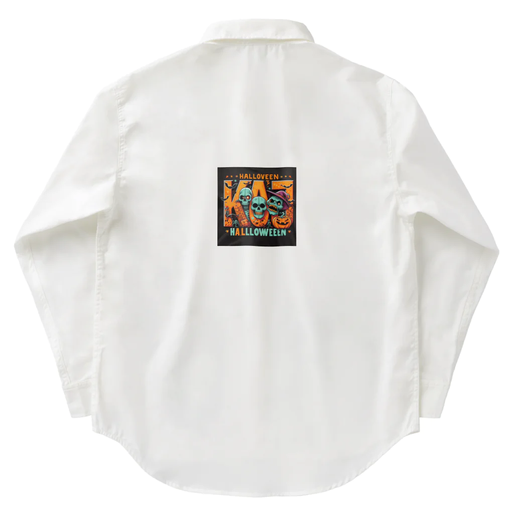 k.a.u.j.7のおしゃれでユニークなハロウィンの風景が広がります Work Shirt