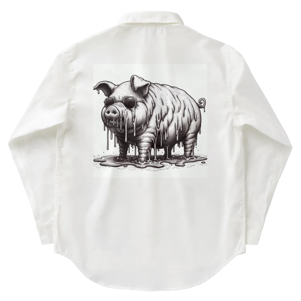 momonouchi-の溶けちゃう豚 Work Shirt