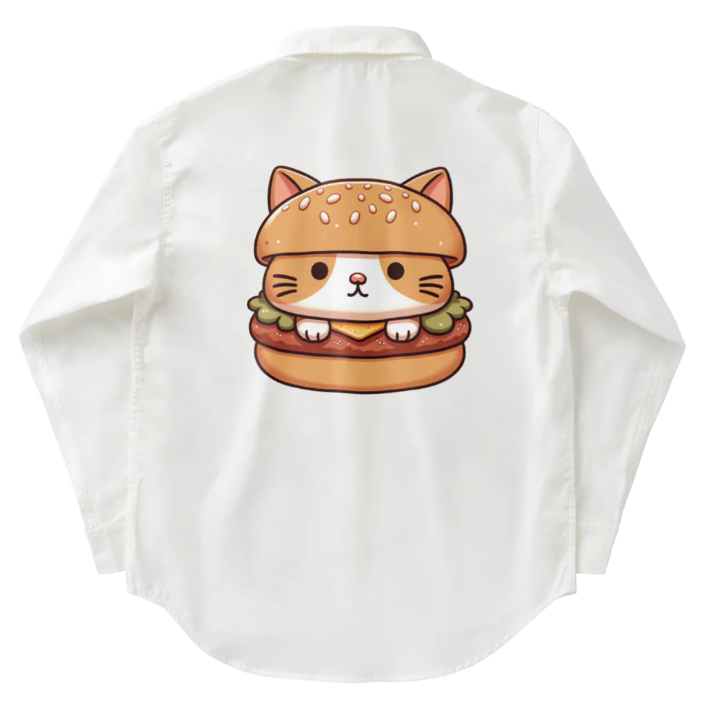 ゆるきゃら製作所の猫バーガー ワークシャツ