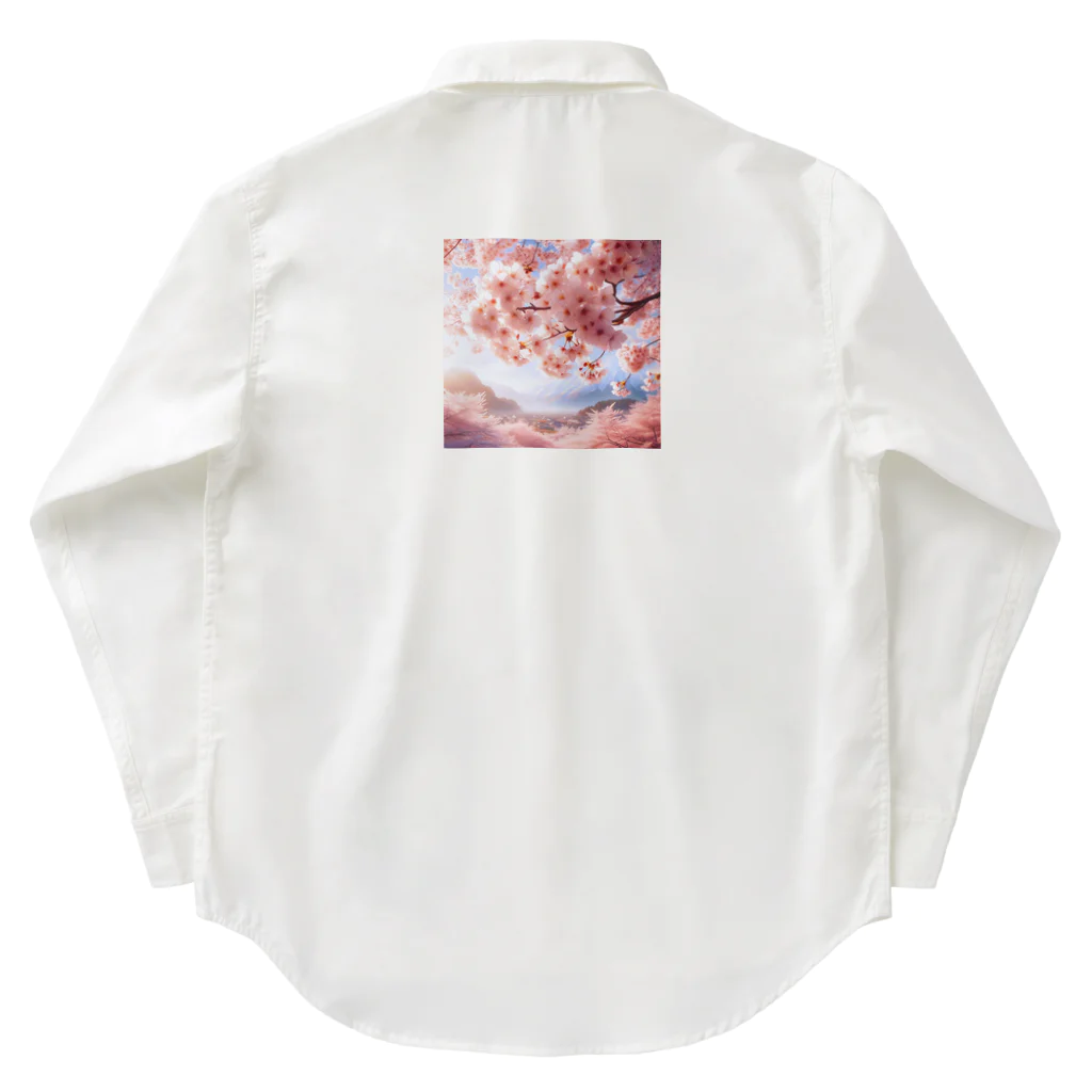 終わらない夢🌈の美しい桜🌸 ワークシャツ