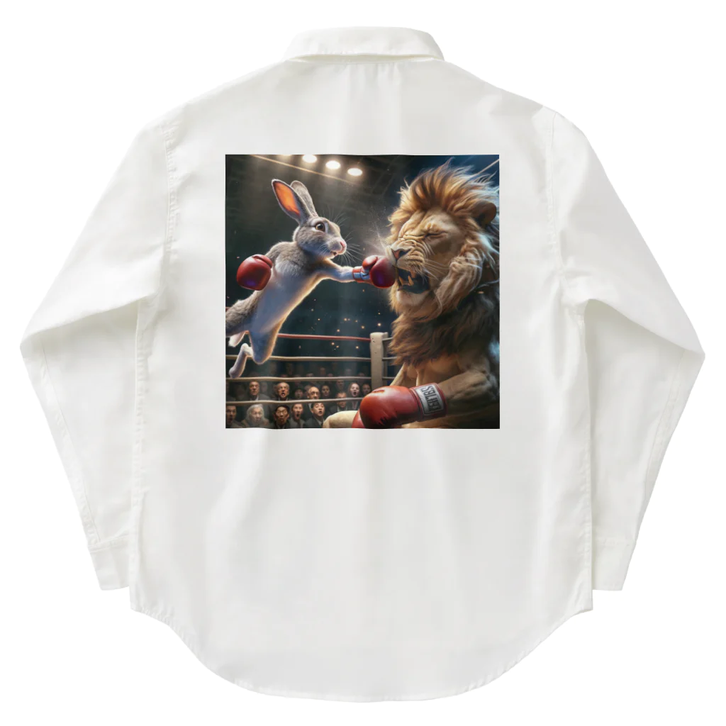 Laugh-Tのウサギとライオンのボクシング ワークシャツ