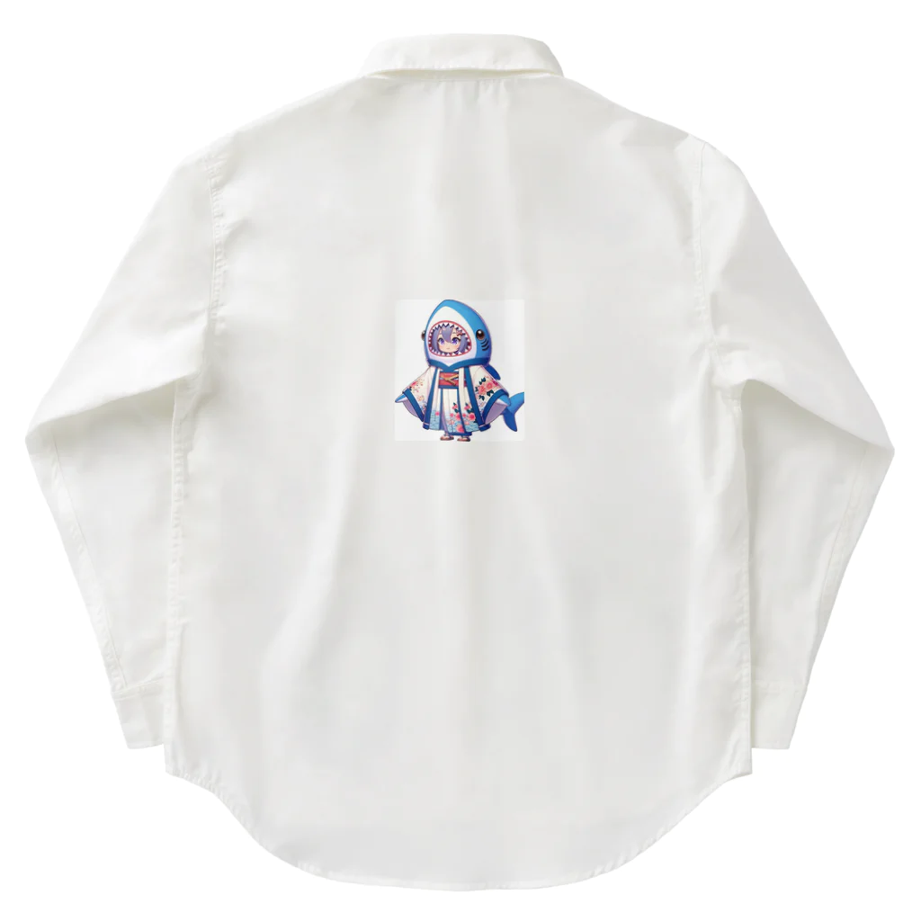 WING_0101の和風サメちゃんグッズ Work Shirt