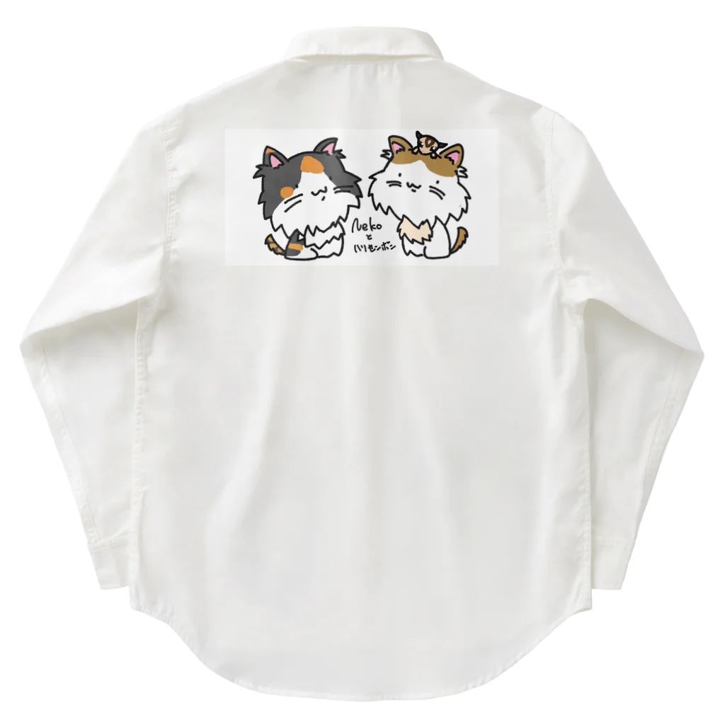 猫とハリセンボン🚗車中泊の旅の猫ハリ家の主役達 Work Shirt