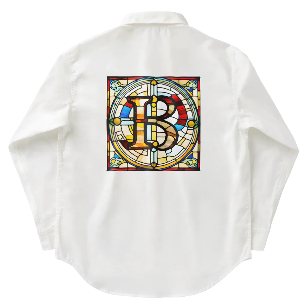 alphabet stained glassのstained glass B ワークシャツ