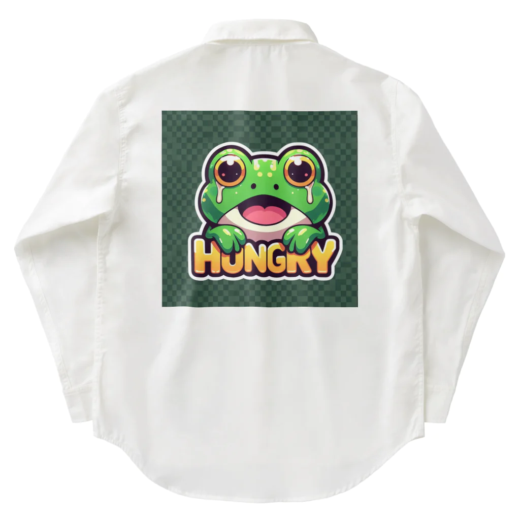 カエルグッズのHUNGRYカエル Work Shirt