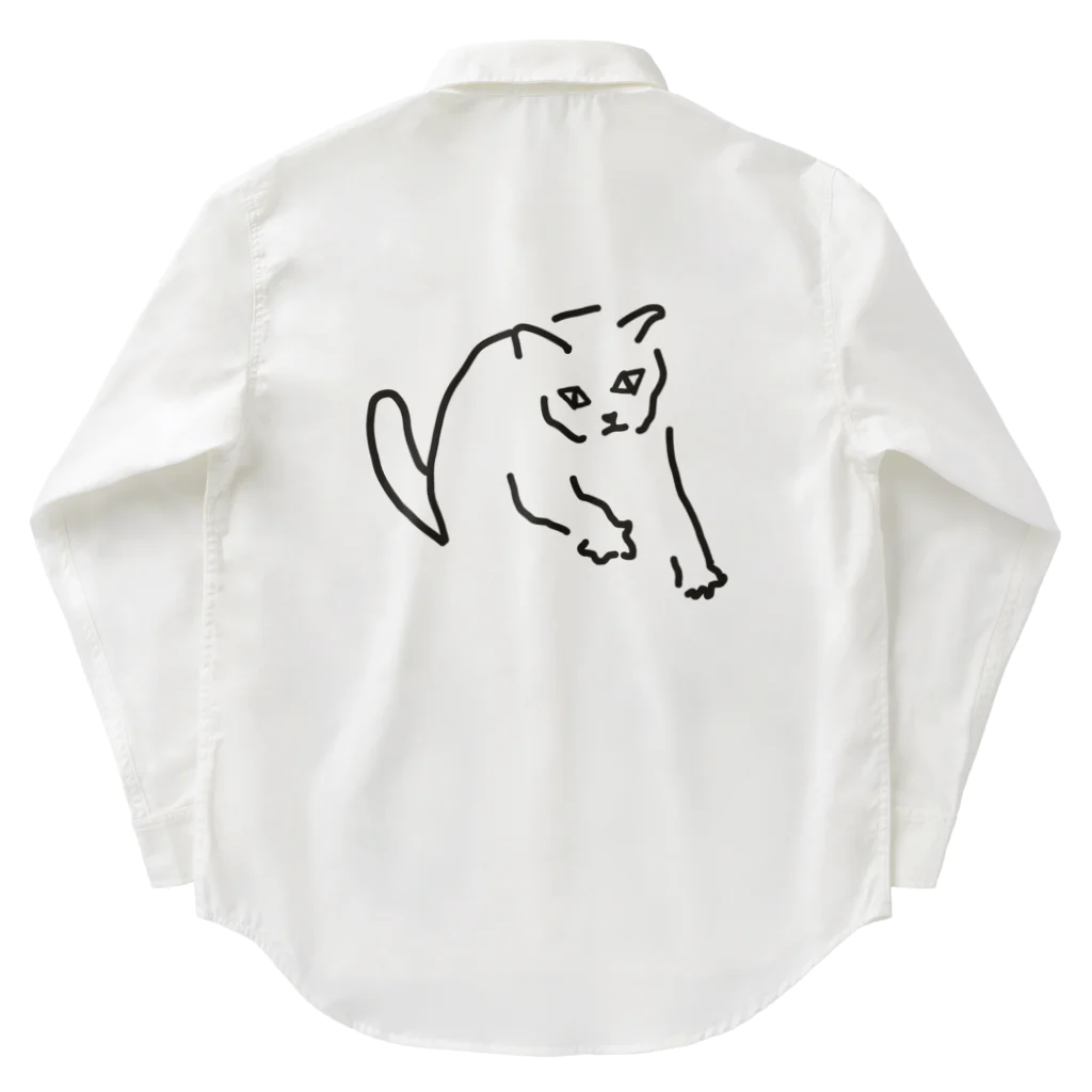 ののの猫屋敷の【ふみふみ】 Work Shirt