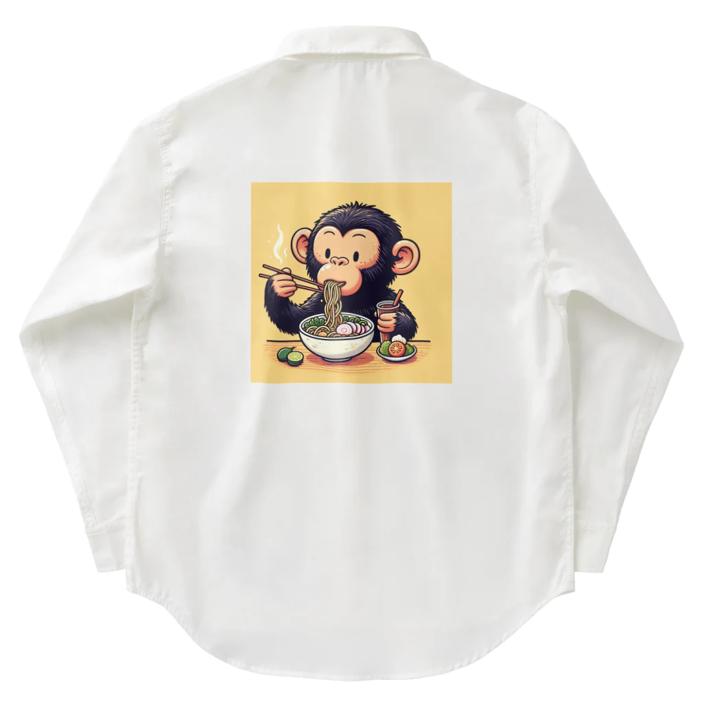 ㈱LOOKのラーメン好きのチンパンジー Work Shirt