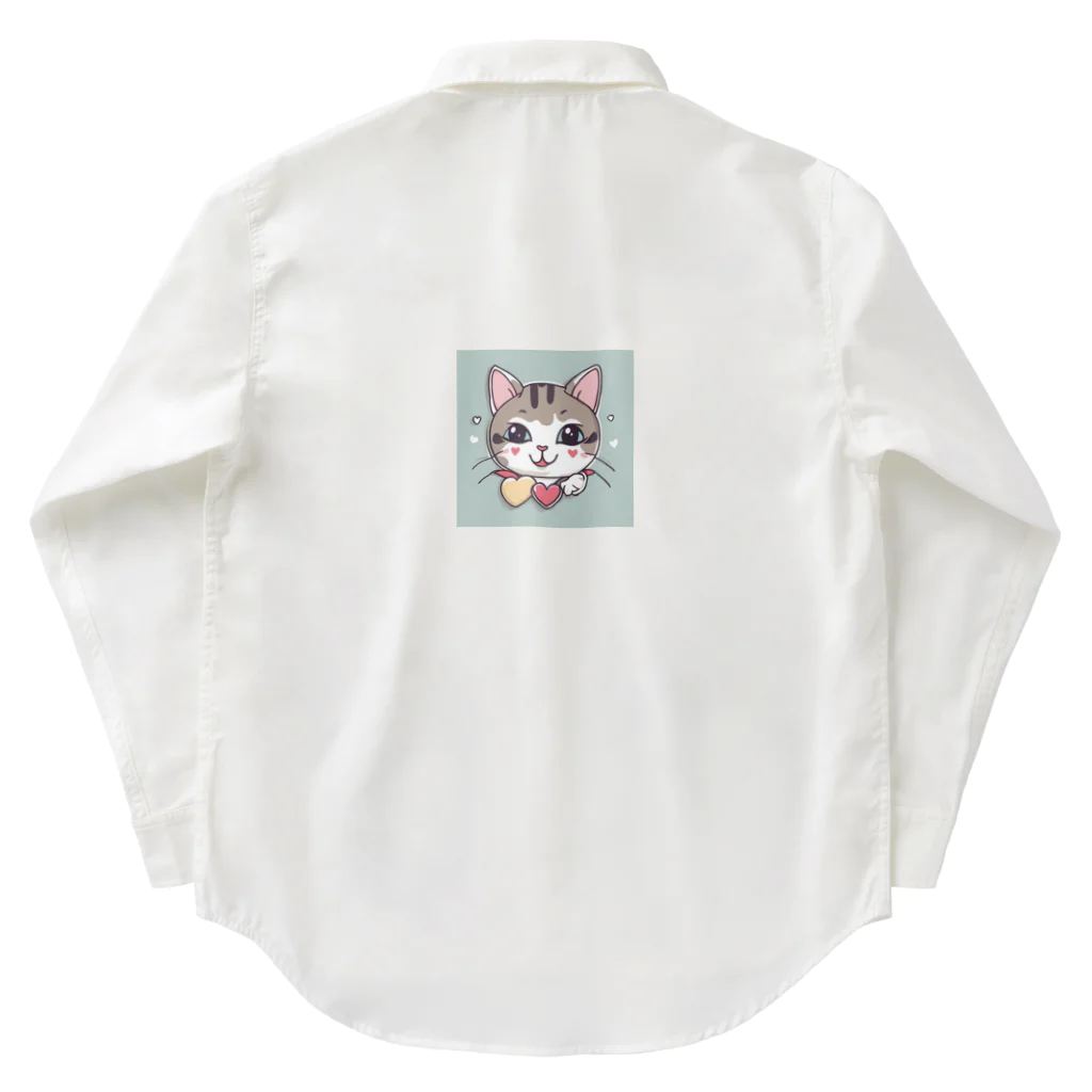 yu_yu_の子供が考えてくれた猫 ワークシャツ