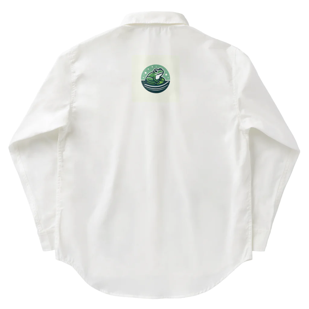 Design Harborのcute frog Work Shirt