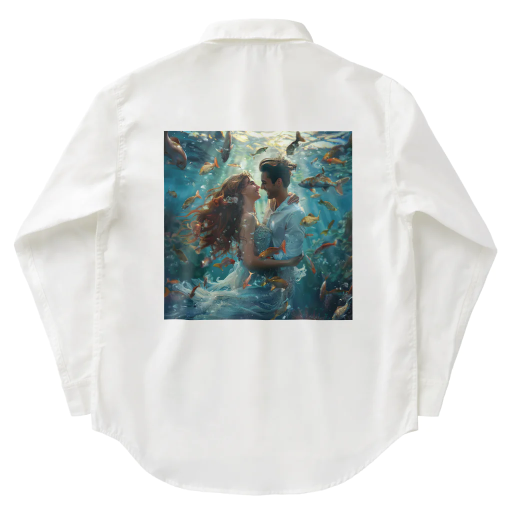 AQUAMETAVERSEの人魚姫と王子の微笑み アメジスト 2846 Work Shirt