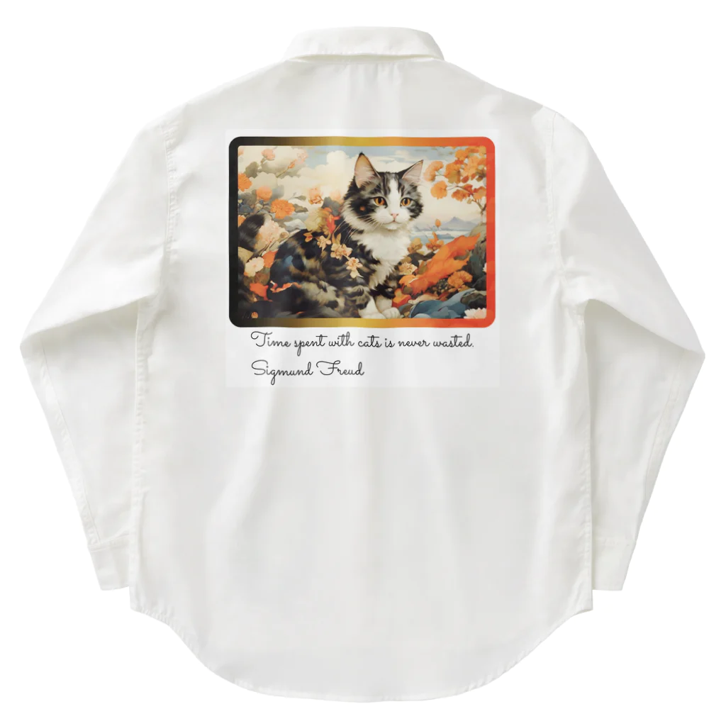 adarahの和風アートと三毛猫 Work Shirt