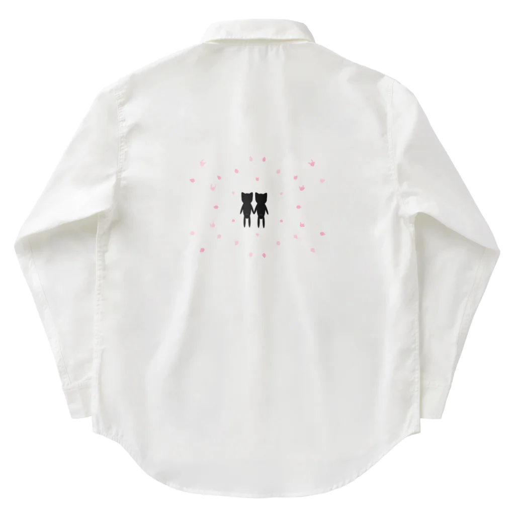 ウサネコ38の🌸🐰∞桜の花びらに囲まれてう∞🐰🌸 Work Shirt