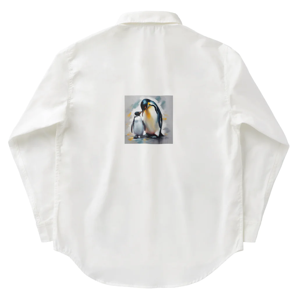akipen76の愛する家族と幸せに暮らすペンギン Work Shirt